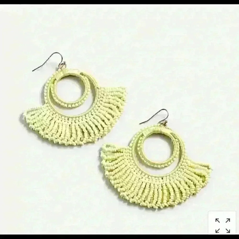 J crew Loopy beaded Hoop Earrings